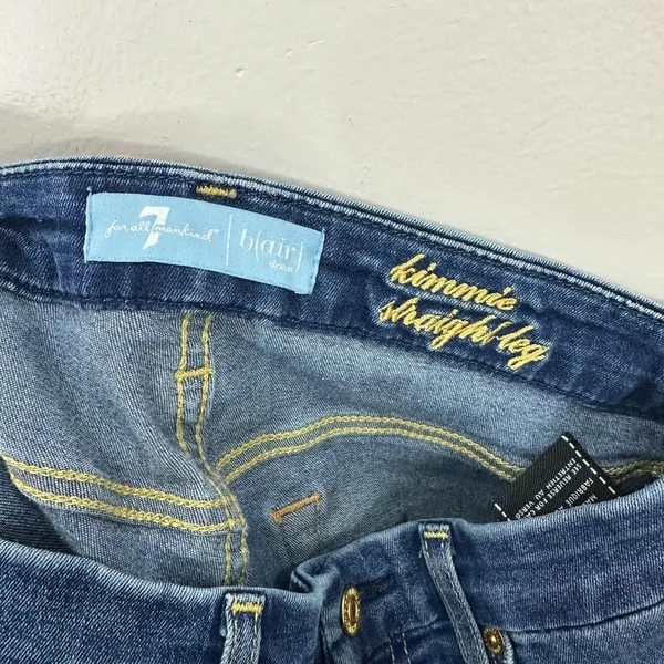7 For All Mankind Jeans Womens 25 Blue Dark Wash‎ Kimmie Straight Leg Stretch - Image 3