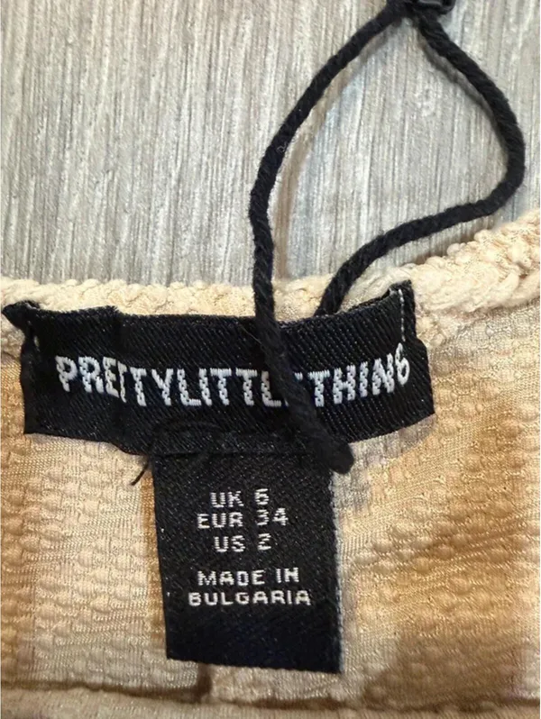 Pretty Little Thing Cream Textured Cut Out Maxi Dress Open Front Minimal Chic Resort Bodycon - Image 8