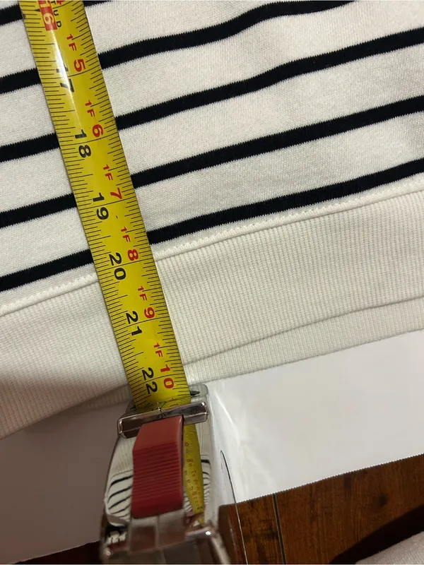 Amazon Essentials Cream and Black Striped Long-Sleeve Sweatshirt - Image 5