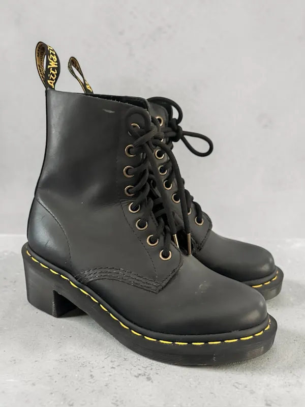 Dr. Martens CLEMENCY WOMEN'S SMOOTH LEATHER HEELED LACE UP BOOTS - Image 2