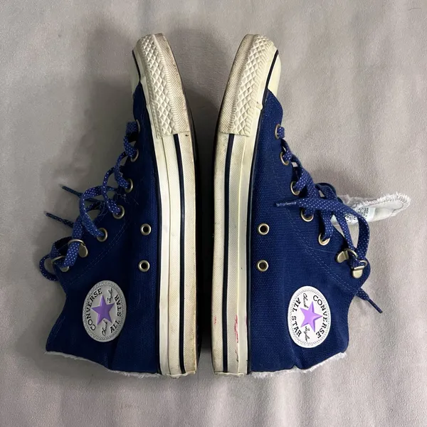 ⭐ Converse Chuck Taylor All Star High Top Blue Sherpa Lined Women’s 8 - Image 10
