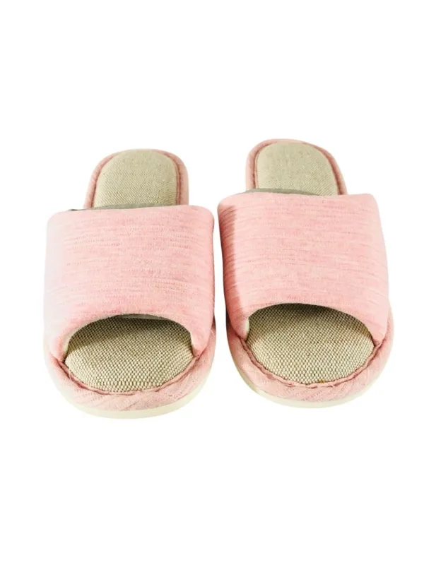 Womens Slippers Fabric Slides Slip On Pink Size 37/38 US 6/7 - Image 2