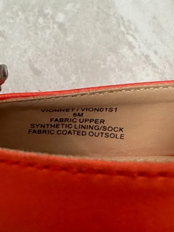 Steve Madden Vionnet orange satin rhinestone slingback stiletto pumps 6M - Image 9