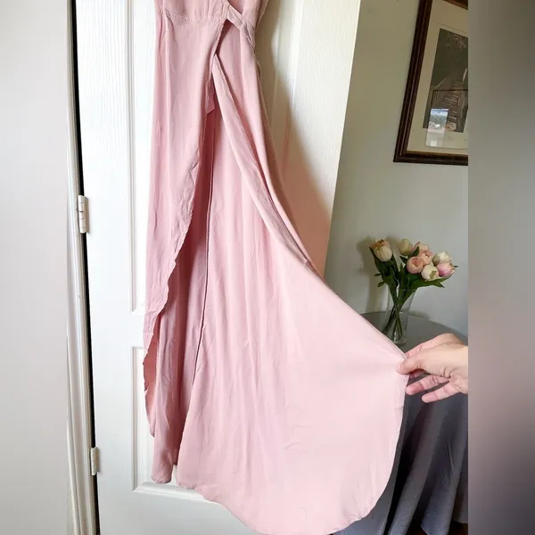 Reformation Chamomile Wrap Maxi Dress Blush Pink Cap Sleeve XS EUC‎ - Image 3