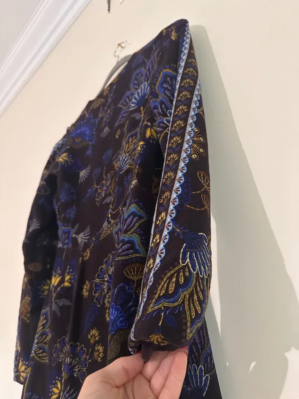 FARM Rio Brown Garden Floral Wrap Mini Dress Size S - Image 18