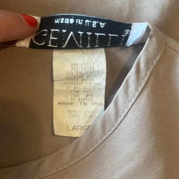Gemilli Vintage Tan Pullover Lightweight Short‎ sleeve Blouse Large Capsule Tan - Image 6