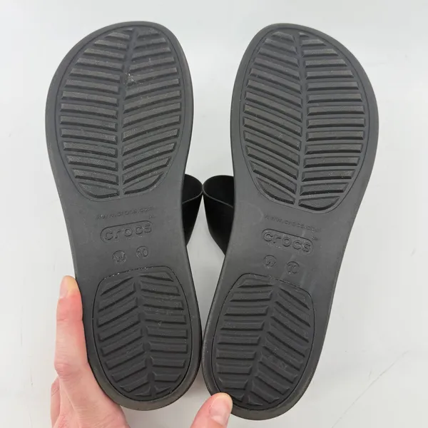 Crocs Brooklyn Mid Wedge Sandal Flip Flop Black Women 10 Summer Beach Vacation - Image 8
