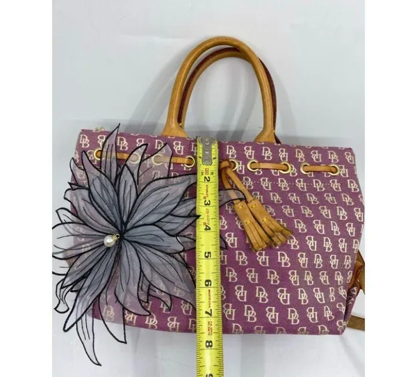 DOONEY & BOURKE Purple White Tan Tote Crossbodybag - Image 7
