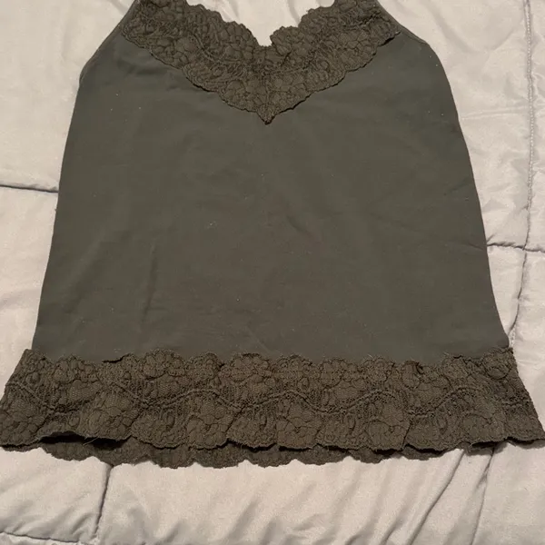 Casual Corner Charcoal Lace Cami Top (L) Gray Size L - Image 4