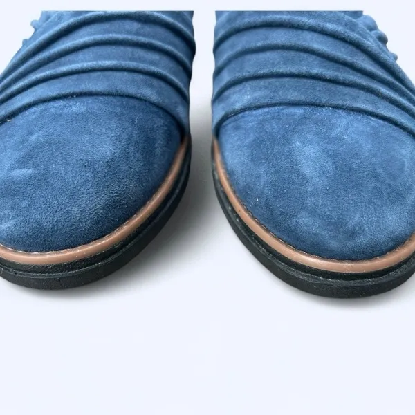 Clarks Sharon Villa Loafer Blue Women's 7 M Comfort Shoes Suede Leather Preppy - Image 4
