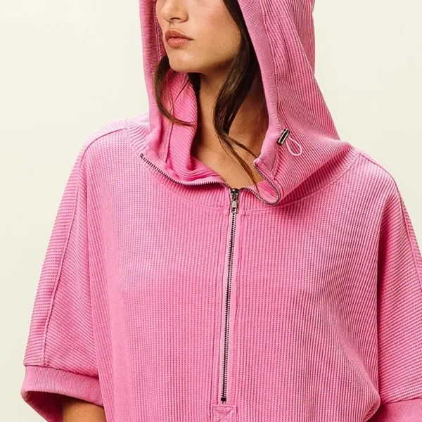 BiBi Vintage Washed Waffle Thermal Hoodie‎ - Image 9