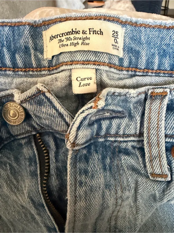 Abercrombie & Fitch The 90’s Straight Ultra High Rise Jean 25S Curve Love - Image 3