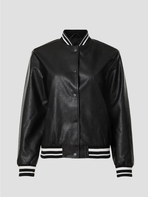 Slate & Willow Varsity Faux Leather Jacket - Image 8