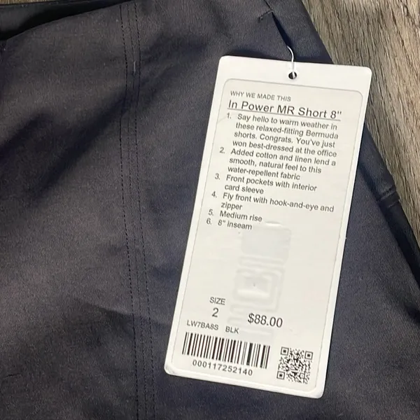 Lululemon In Power Black Shorts Size 2 - Image 10