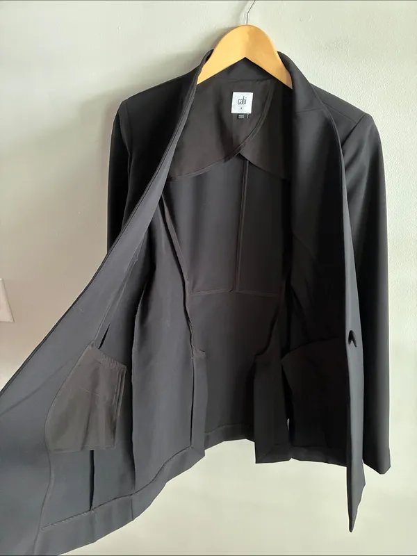 Cabi Black Longline Blazer Size 8 Tailored Tuxedo Jacket Career Minimalist - Image 4
