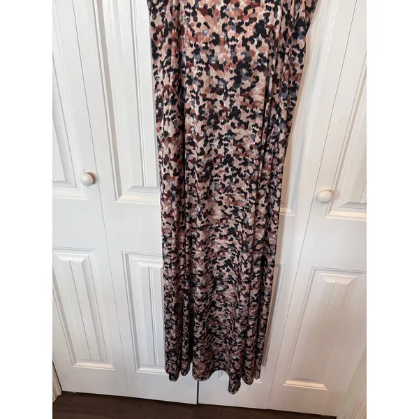 Nicole Miller‎ Tan Animal Print Maxi Dress Size Medium - Image 4