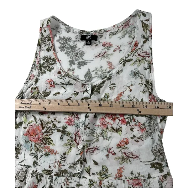 Frye Women’s Button Front Floral Gauze Sleeveless Midi Dress Romantic Size M - Image 9