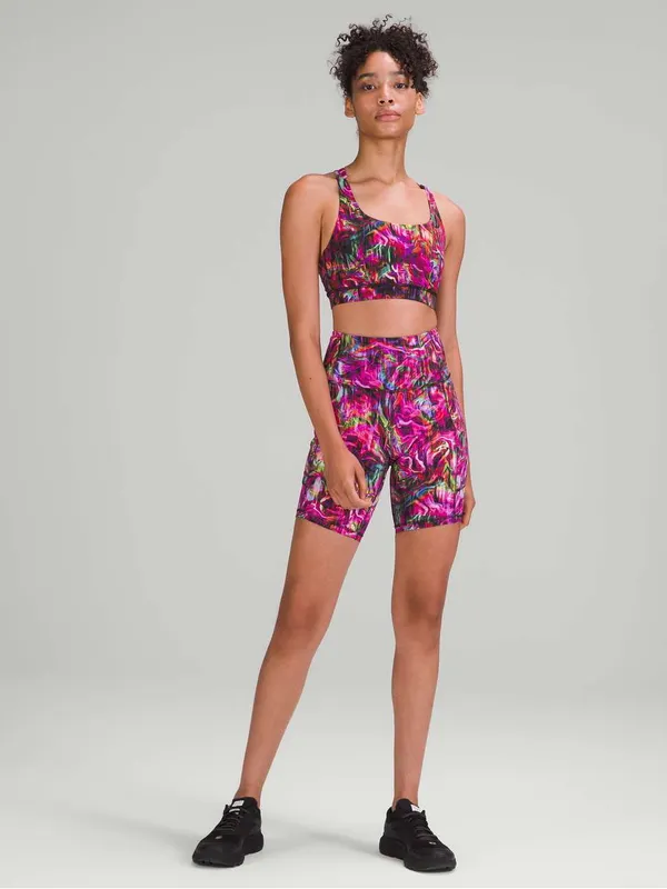Lululemon Womens Size 4 Hyper Flow Pink Multi Energy Sports Bra - Image 6