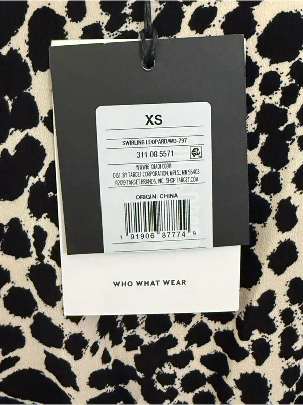NWT Who What Wear Swirling Leopard Wrap Ruffle High Low Maxi Dress XS - Image 12