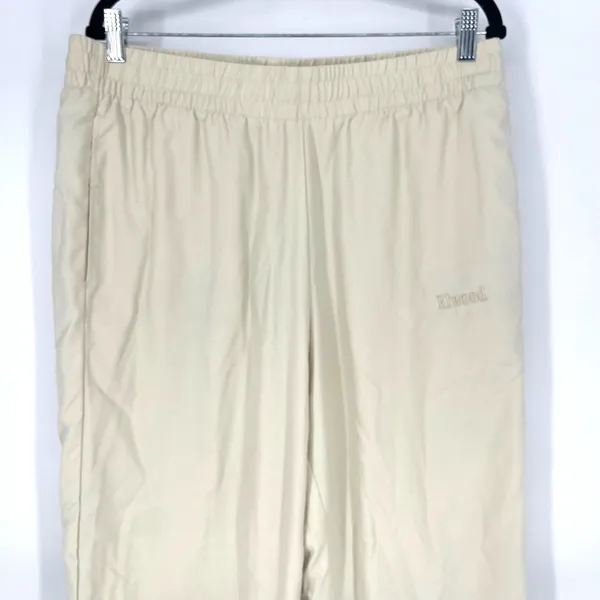 Elwood Dume Nylon Pants Large Cream Lined Drawstring Athletic Straight Leg - Image 12