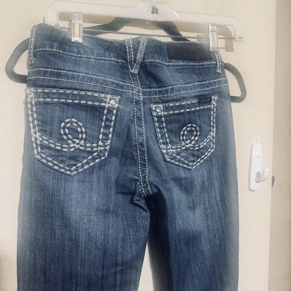 Seven7 Y2k Thick Stitch Jeans Womens 26 skinny stretch denim‎ Low Rise - Image 3