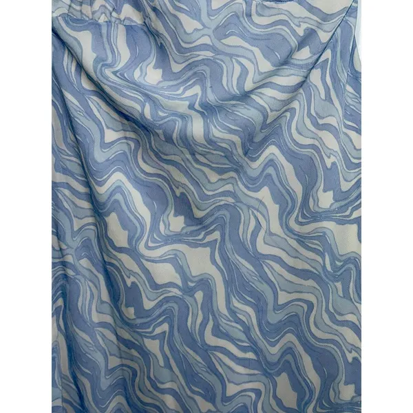 Abercrombie & Fitch Blue White Marble Print Halter Top Mini Dress Womens Size XS - Image 7