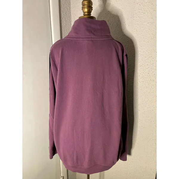PINK Victoria's Secret Funnel Purple Logo Racer Stripe Zip Jacket. L Casual Preppy - Image 2