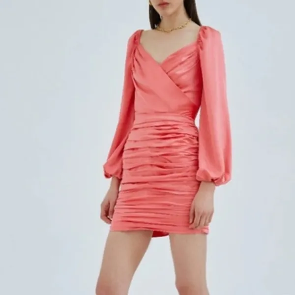 C/meo Collective Contrasting LS Dress Coral Size Small NWT - Image 2