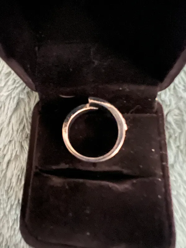 Women’s Stainless Steel Silver Faux Emerald Adjustable Band Size 7-9 - Image 3