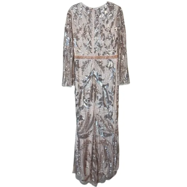 MAC DUGGAL 5222 Sequin Faux Wrap Split Long Sleeve Gown Size 8 New w/ Tag $598 - Image 11