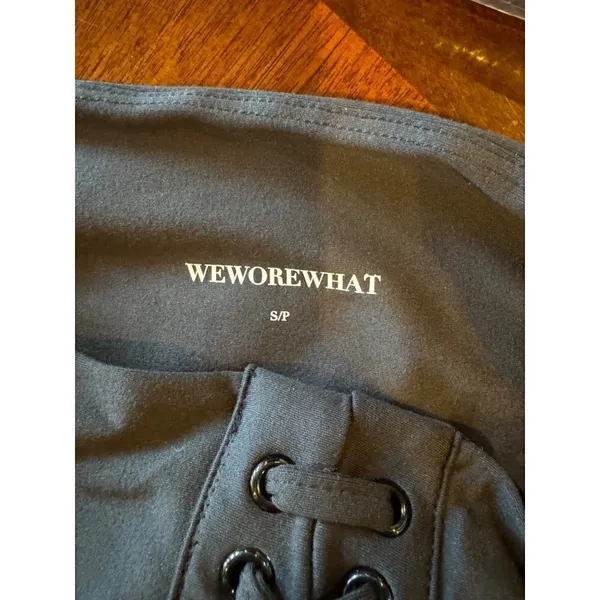 WEWOREWHAT Black Lace Up Biker High Rise‎ Athletic Shorts Size S NWT - Image 7