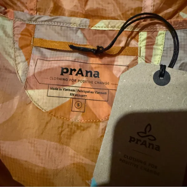 Prana‎ Whistler Anorak Soft-Shell Hooded Jacket in Solstice Tropics Sz S NEW - Image 6