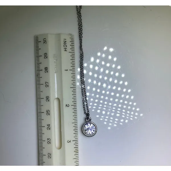 Crystal Solitaire Pendant Necklace Silver - Image 5
