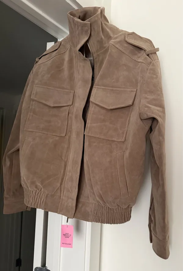 Pretty Little Thing Funnel neck faux suede jacket - Image 2