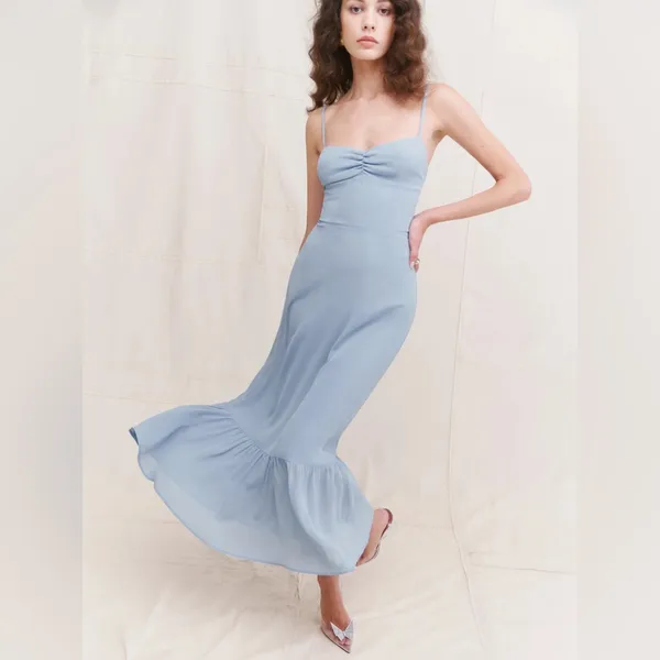 NWT Reformation Emersyn Dress Mineral 10 - Image 3
