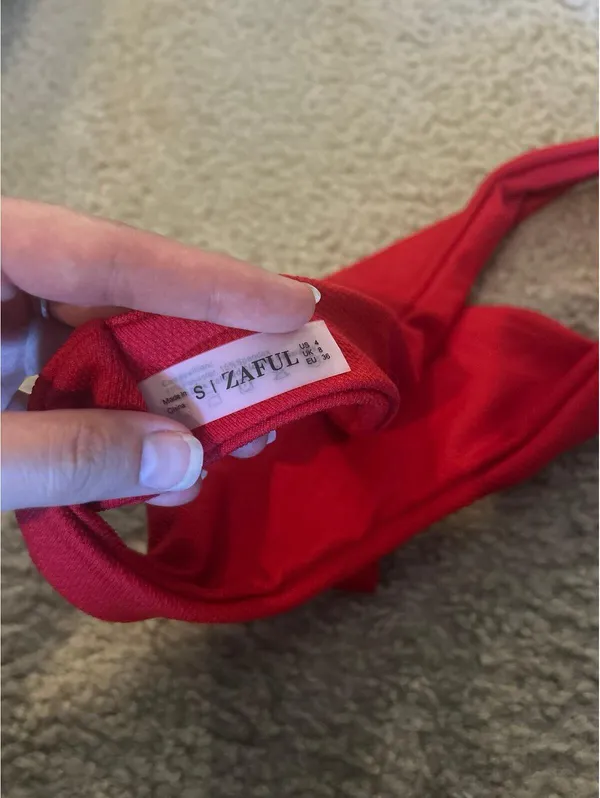 Cd08 buttom bikini bathing suit red small - Image 2
