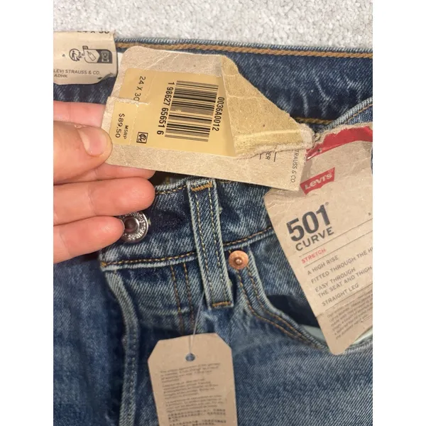levis 501 curve jeans bedazzled designed jeans nwt 24x30 - Image 6