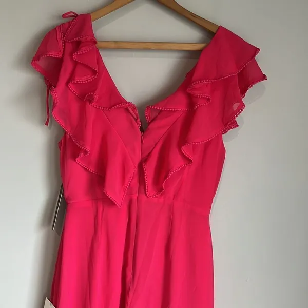NEW Lulus Love From Above Pink Ruffled Surplice Maxi Dress - Image 8