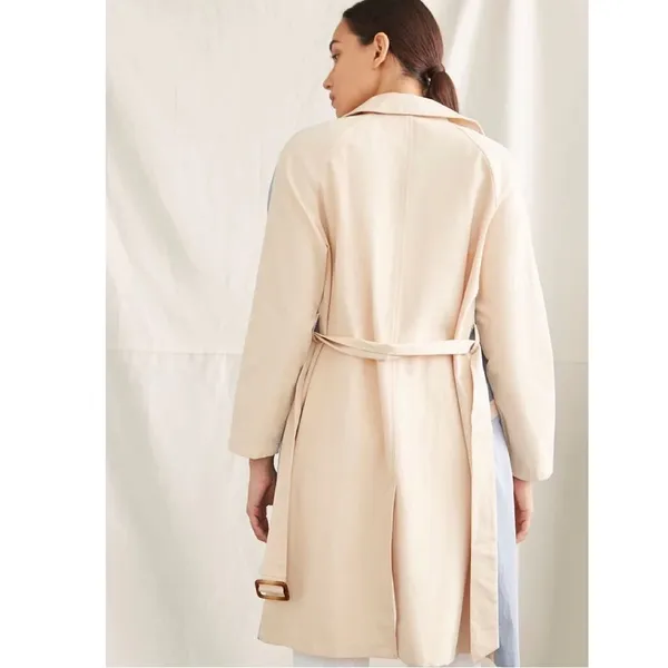 New Belted Trench Coat In Color Khaki / Blue - Image 8