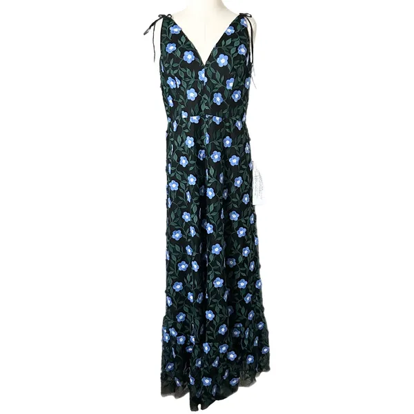 NEW Dress The Population Sunny Maxi Dress Gown Sky Blue Multi Floral Size XXL - Image 2