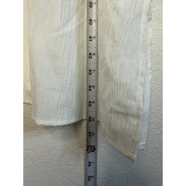 Cupshe White Crinkle V-Neck Midi Kaftan Dress with Pockets Size M - Image 4