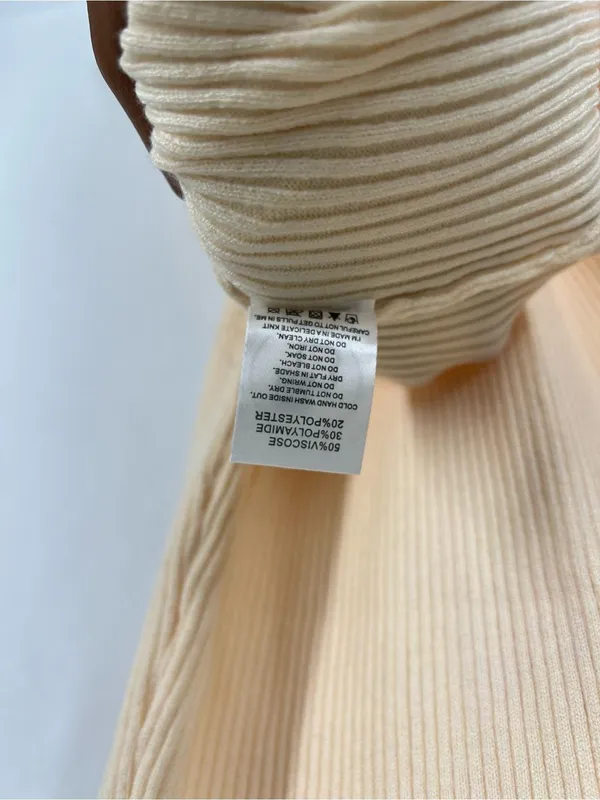 Beginning Boutique Zaria Beige Ribbed Knit Midi Dress Size 12/L NWT - Image 7
