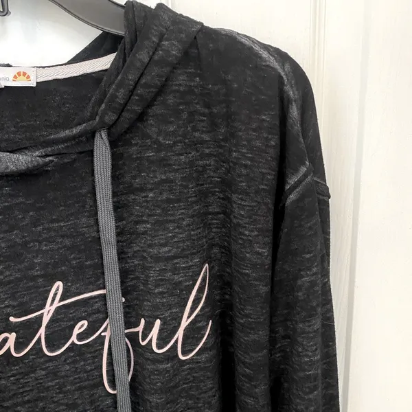 C&C California Lightweight Vintage Style Raw Hem Hooded Grateful Sweatshirt - Image 3