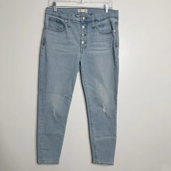 MADEWELL High Rise Skinny Crop Button‎ Front Edition JeanSize 30 Minimalist - Image 3