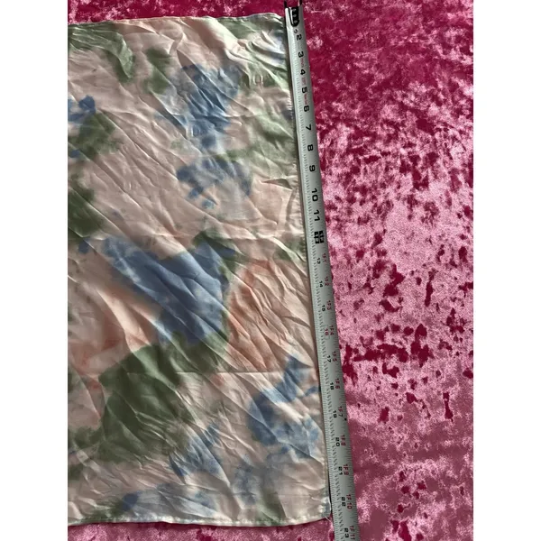 Tie dye satin scarf bandana pink blue green spring summer - Image 3