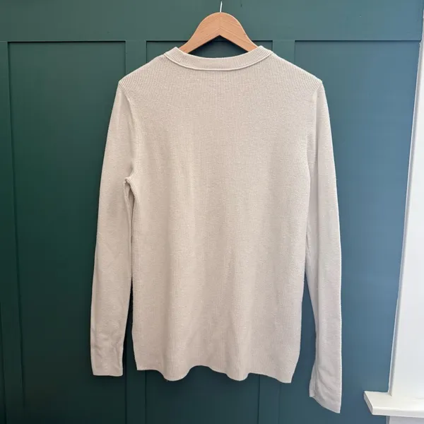 Lululemon Take It All In Cotton-Blend Crewneck Sweater White Opal Ribbed - Image 10