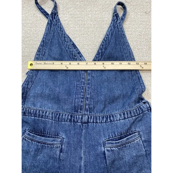 Free People We The Free Rambler Denim Wide Leg Overalls Jumpsuit Size 4W - Image 11