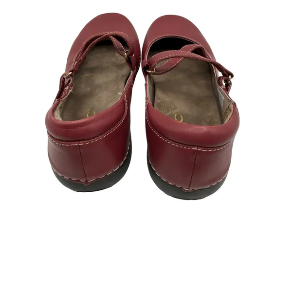Vionic Judith Flat Mary Jane‎ Women 7 Red Burgundy Leather Orthaheel Support - Image 9