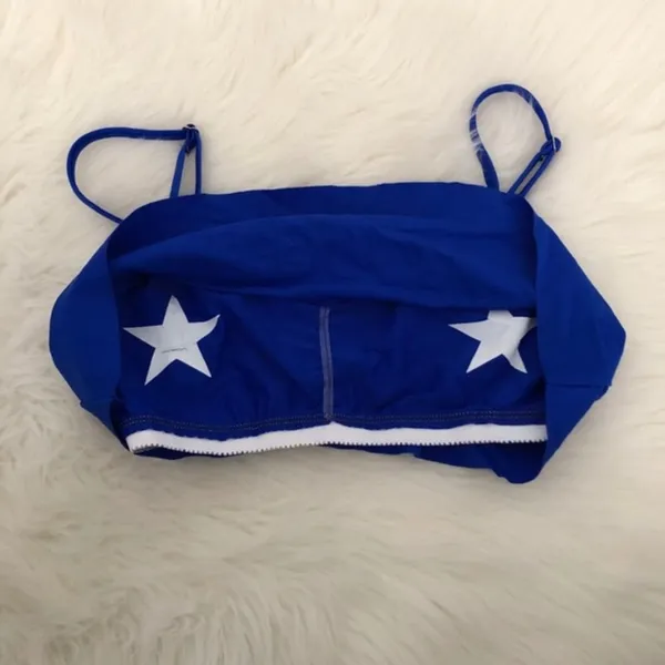 WILDFOX Blue White Swim Top Bikini NWT - Image 3