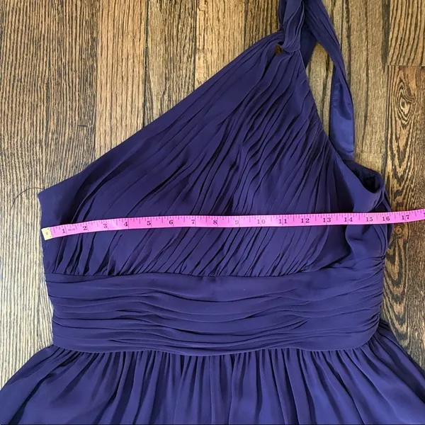 Donna Morgan Rhea Purple One Shoulder Chiffon Bridesmaid Dress Size 12 - Image 7